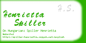 henrietta spiller business card